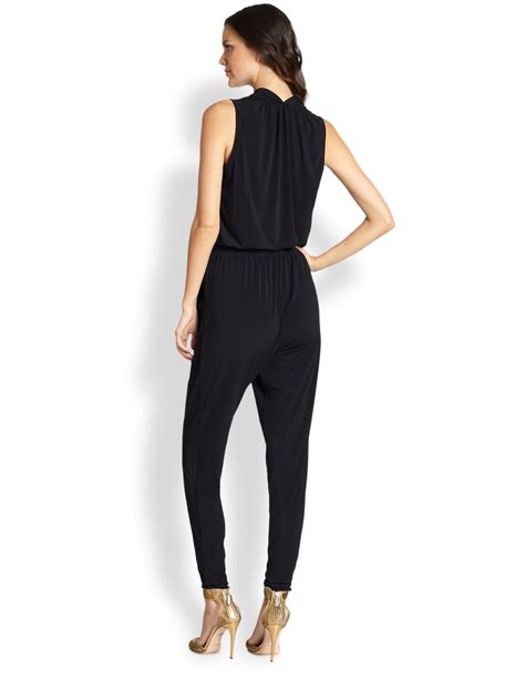 michael michael kors solid twist knit jumpsuit womens|Michael Kors belted denim jumpsuit.